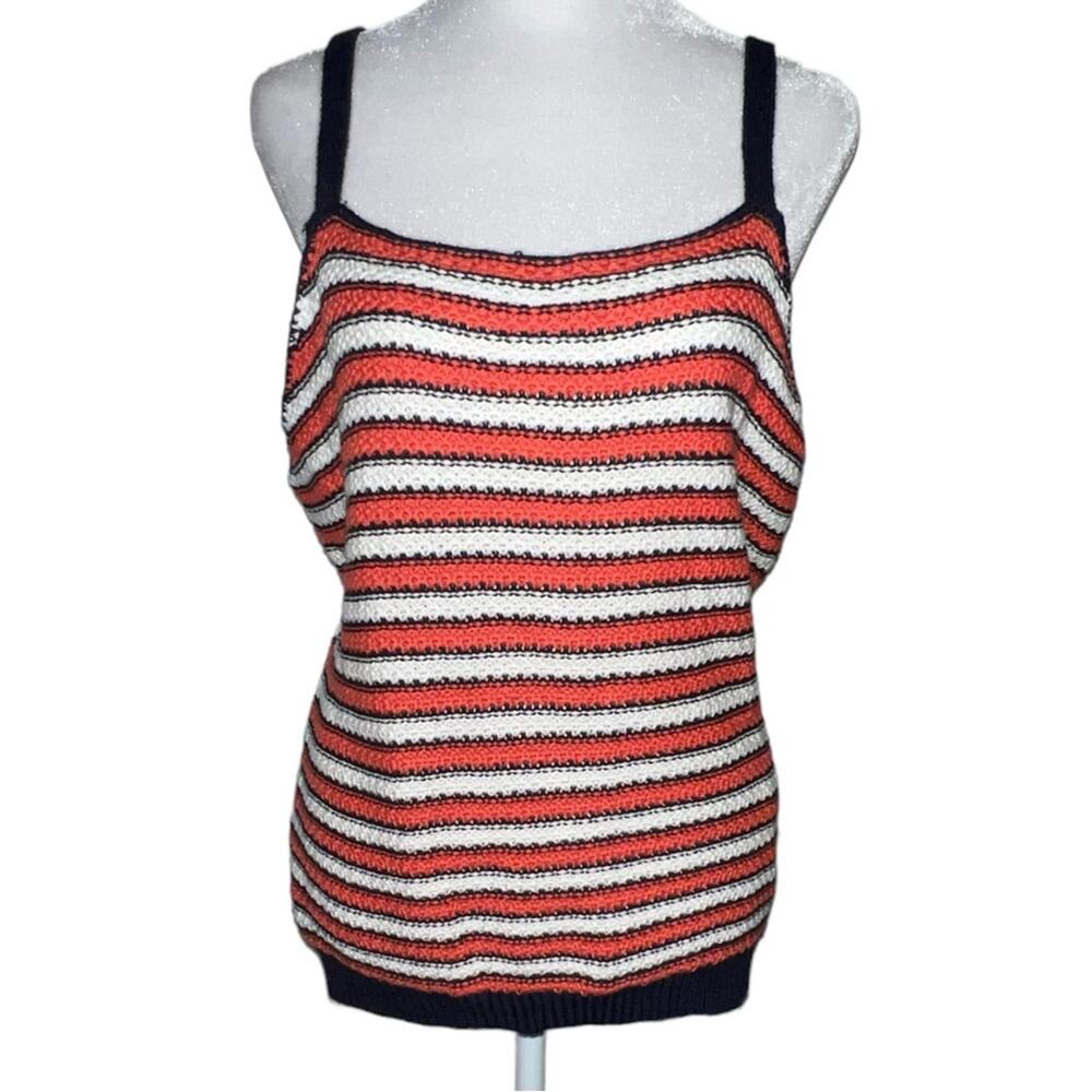 Women’s Crochet Striped Tank Top Size XL It’s Our Time New